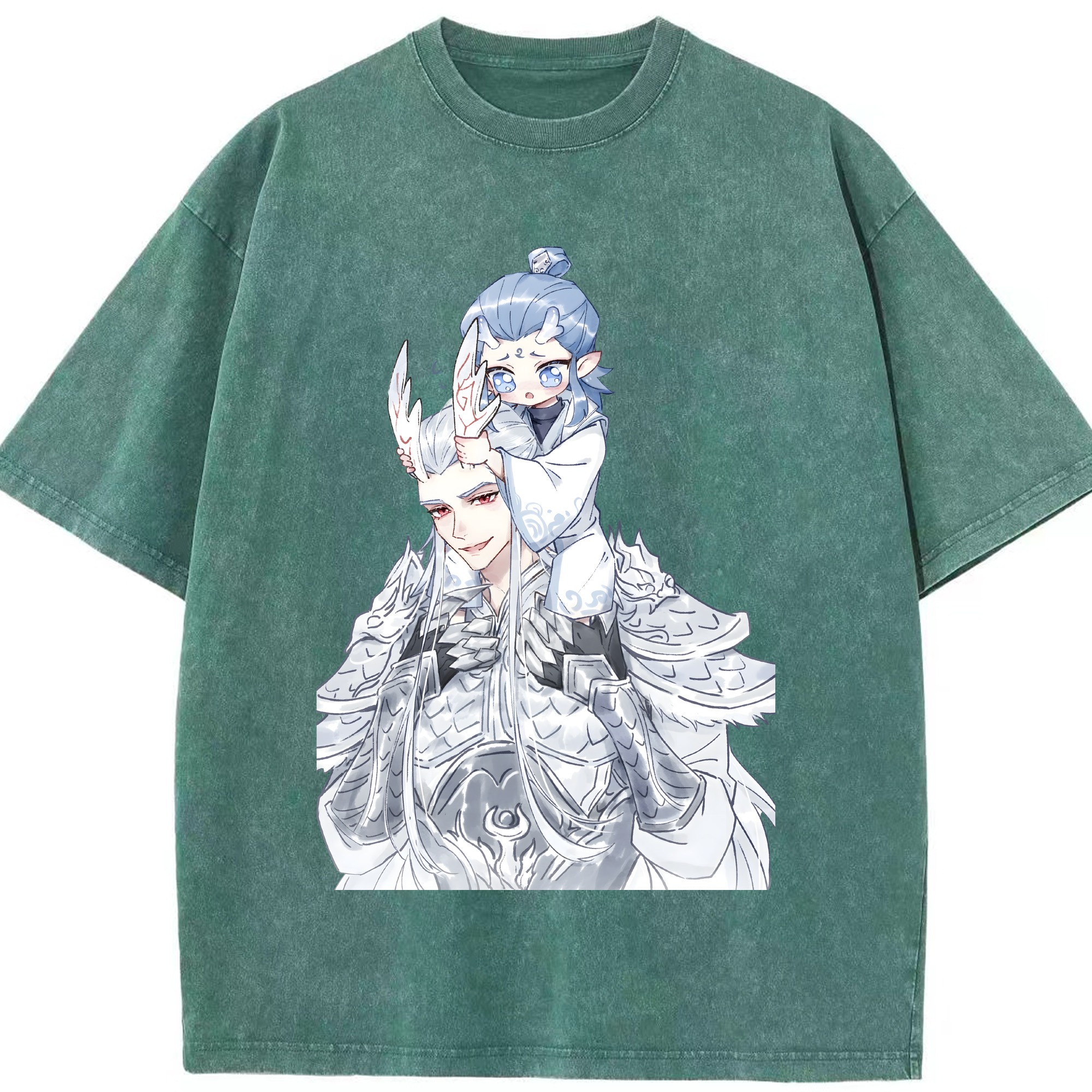（画像用） Ne Zha 2 ナタ 魔童の大暴れ 綿100% ヴィンテージ風 半袖Tシャツ（フロントプリント）